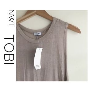 NWT Tobi Sleeveless flowy tunic top taupe